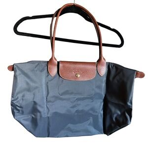 NWT Longchamp le pliage shopping tote in gun metal